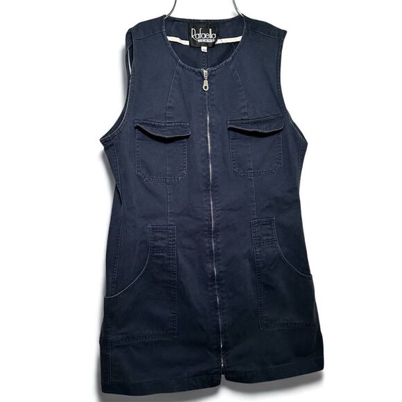 Rafaella Jeans Vintage Navy Denim Zippered Dress 10 - Picture 1 of 7